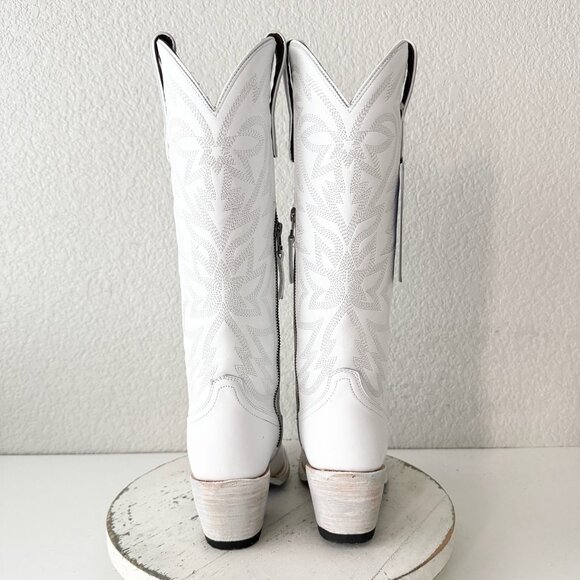 Lane MEGAN MORONEY Smokeshow Womens Cowboy Boots 5 White Western Cowgirl Tall - Picture 3 of 11